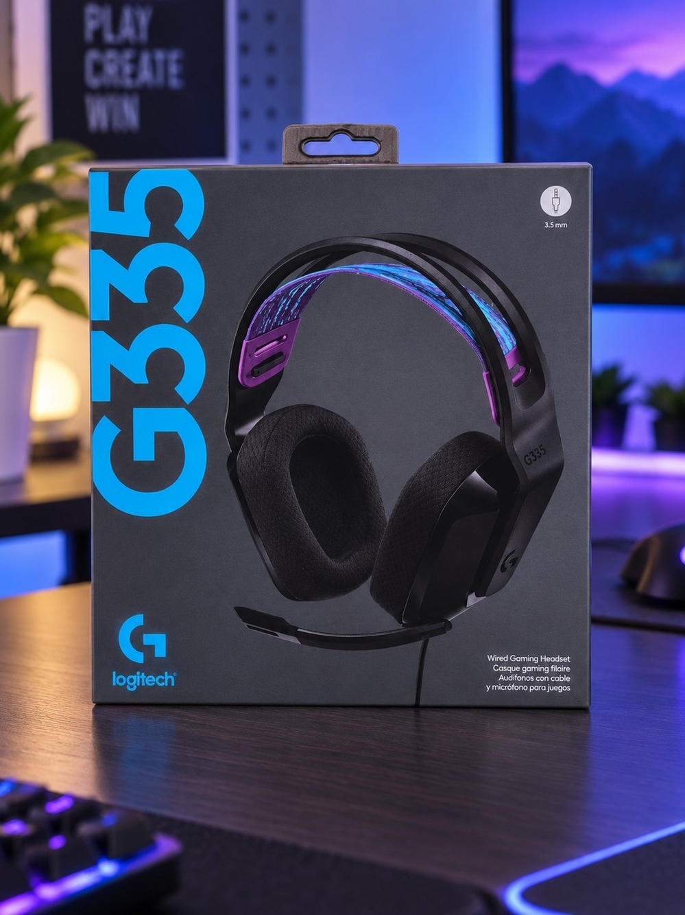 Logitech G335 Wired Gaming Headset - Black with Purple Accents